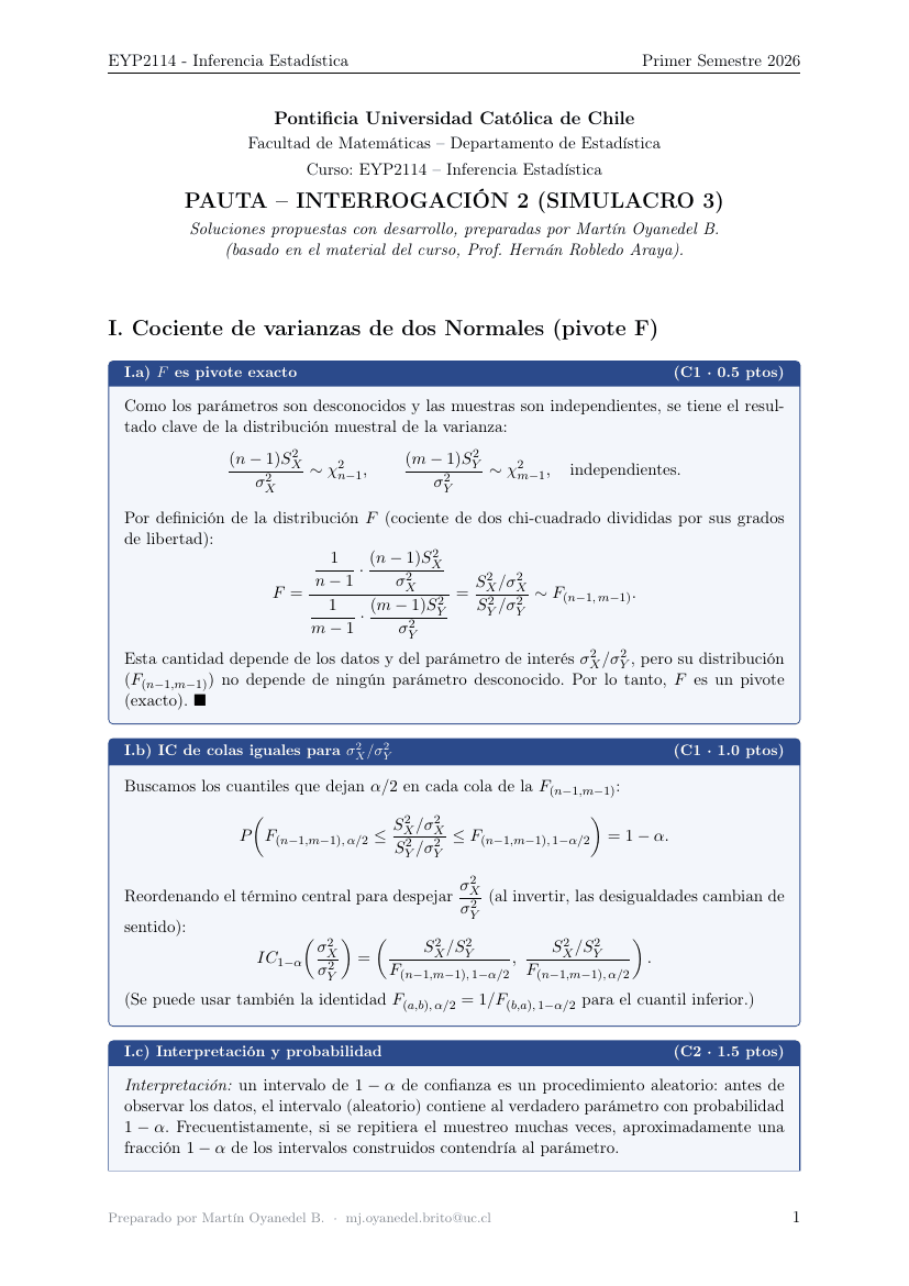 Primera página de Simulacro 3 · Pauta con desarrollo